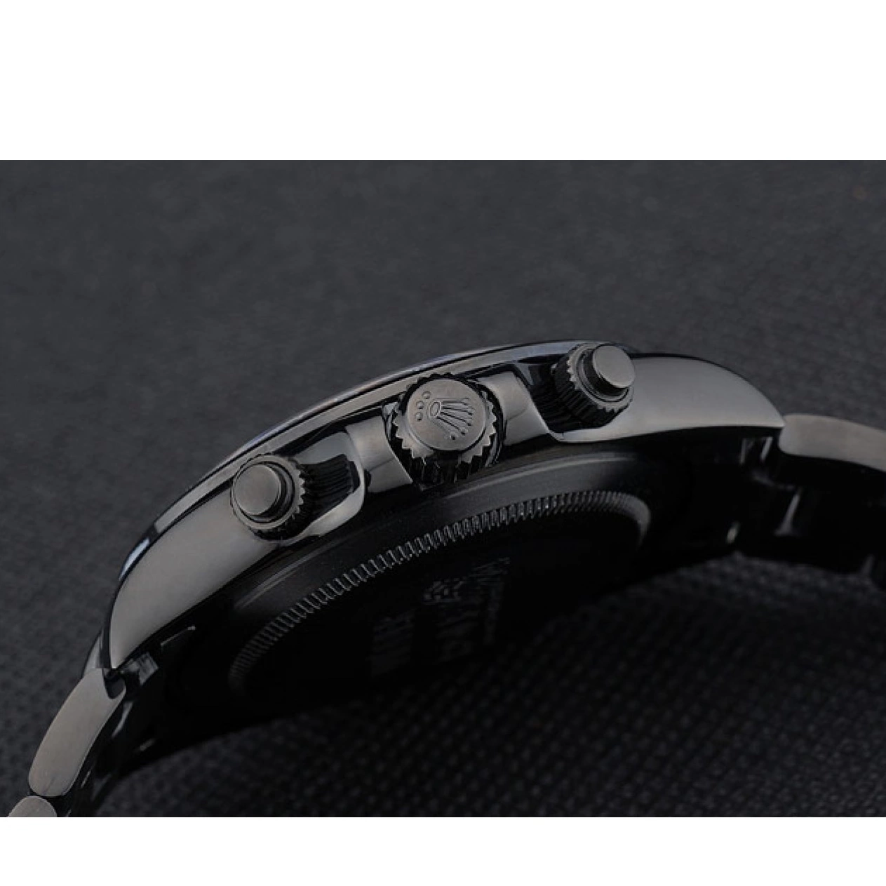 Aaa replica watch Black Plated Strap Stainless Ion Dial Black Steel 80247 Tachymeter Daytona Rolex Black 0514